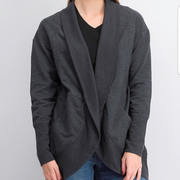 Eddie Bauer Camp Fleece Wrap Cardigan - Picture 2 of 12